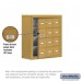 Salsbury Cell Phone Storage Locker - with Front Access Panel - 4 Door High Unit (8 Inch Deep Compartments) - 12 A Doors (11 usable) - Gold - Surface Mounted - Master Keyed Locks